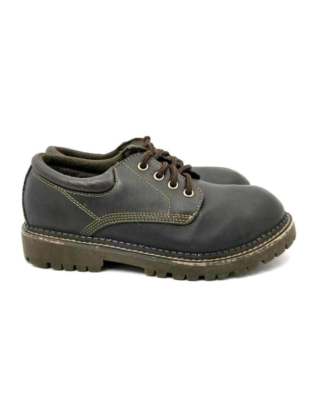 Kids Oxford Beaver Creek Darren Lace Up Pu Leather Chunky Dress Shoes Size 3.5